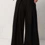 Άνετο wide leg παντελόνι από 100% βαμβάκι, ψηλόμεσο με κομψή γραμμή. Ιδανικό για καθημερινά και chic looks.