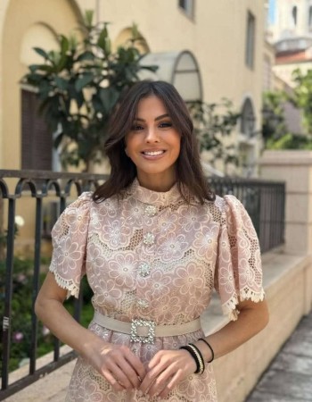 SS25 Brigitte Μοναστηριακό δαντέλα ροζ κοντό φόρεμα